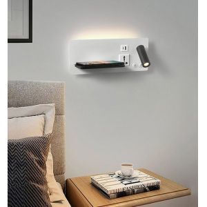 Multifunctional hotel villa apartment reading wall lamp USB Type-C wireless