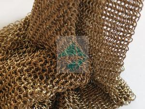 China Chainmail Weave Ring Mesh Type Antique Appearance Metal Mesh Drapery With Metallic Color For Window Sun Shade on sale