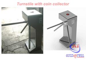 Quality CE 120 Volt Power supply Tripod Turnstile Gate With Coin Collector , Stable Working for sale