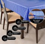 Blue Picnic Disposable Plastic Table Skirts , Party Tablecloth Roll With Self