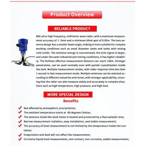 Customizable Solid-Liquid Detection 80G Radar Level Gauge for Industrial
