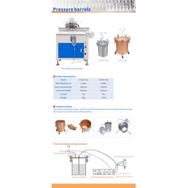 Large Volume 30L Pressure Vessel Barrel For Holding Liquid PVC And Glue