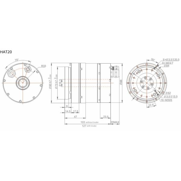 HAT Series Rotary Hollow Shaft Actuators Integrated With Power Harmonic Servo Drive