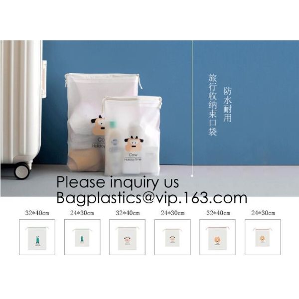 Double waterproof Drawstring Poly Plastic Bags Reusable red pe small drawstring bags Eco-Friendly Waterproof Cartoon Ani