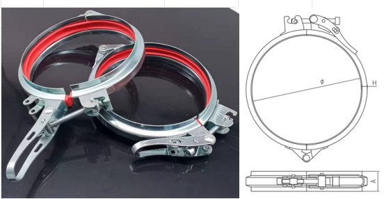 Quick Release Rapid Lock Clamp Modular Ducting Ring 304 Stainless Steel Clips