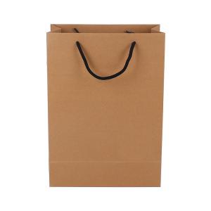 China Cotton Handle Custom Printed Brown Paper Bags Recyclable Water Soluble Feature on sale