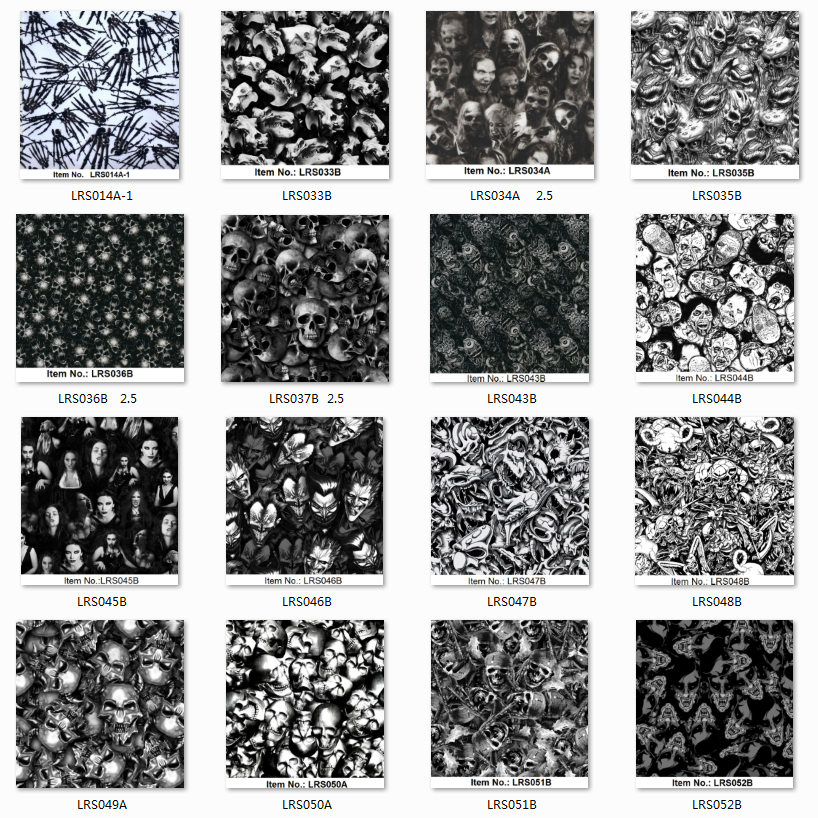 50cm 80cm 100cm Width Crackproof PVA Skull Hydro Dip Film