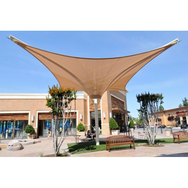 0.065mm Fabric Tent Shade Structure Sunshade PVDF PTFE Car Park Tension Membrane Structure
