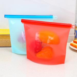 Quality Microwave Freezer Dishwasher Reusable Leak-Proof Food grade Silicone Bag For Food Storage for sale