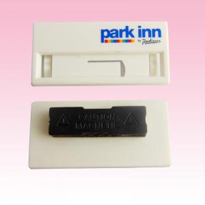 Quality restaurant name tags plastic id badge holder with logo printing insert paper for sale