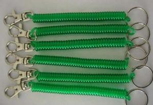 China Transulcent Green Badge Accessory Stretchable Clip-on Key Coil Chains ID Key Coil Chains on sale