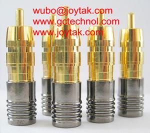 Quality RCA Compression connector gold plated for RG59 coax cable RCA connector for security cameras premium quality for sale