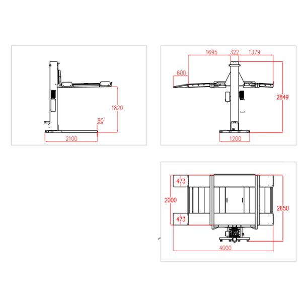 High Speed Compact Single Post Car Parking Lift AC Drive Type