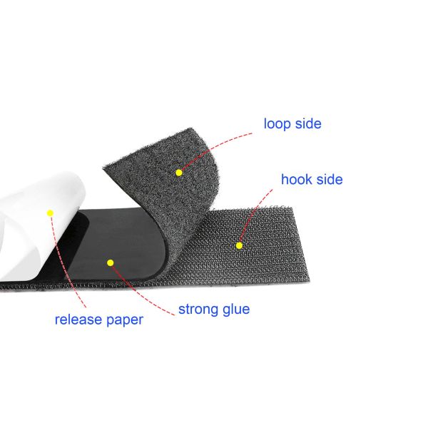 DANSKY Custom Adhesive Hook and Loop Fastener Tape Strong Sticky Adhesive Back Glue Hook and Loop
