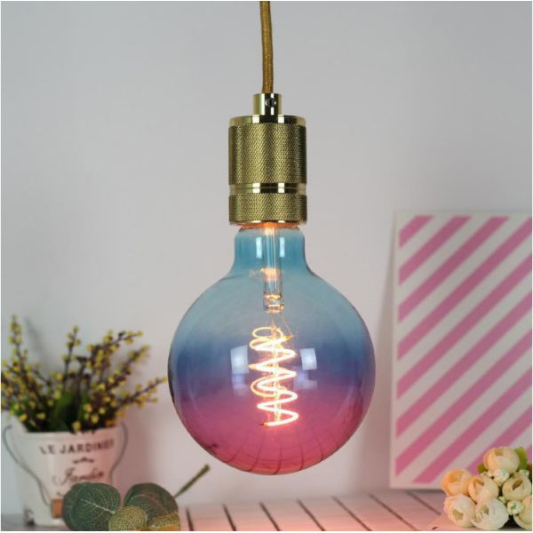 120V Colored Edison Bulbs 230V 100V 240V G125 E27 6W Nickel Plated