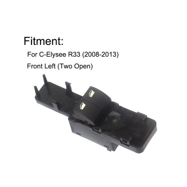 Black Power Window Master Switch Front LH Driver Side For Citroen Elysee R33