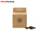 Food Grade Heat Seal Stand Up Coffee Pouches , Packaging Tin Tie Brown Paper