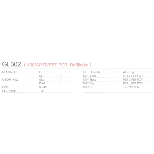 Refillable Inner Tube And MONO PET/ PET PCR 80MM Height 20.3MM Dia Empty Lipstick GL302