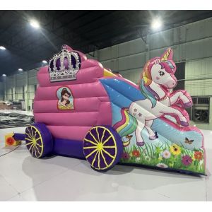 Quality Cartoon theme Inflatable Bounce House Slide Combo Unicorn Horse Bouncy Castle Slides for sale