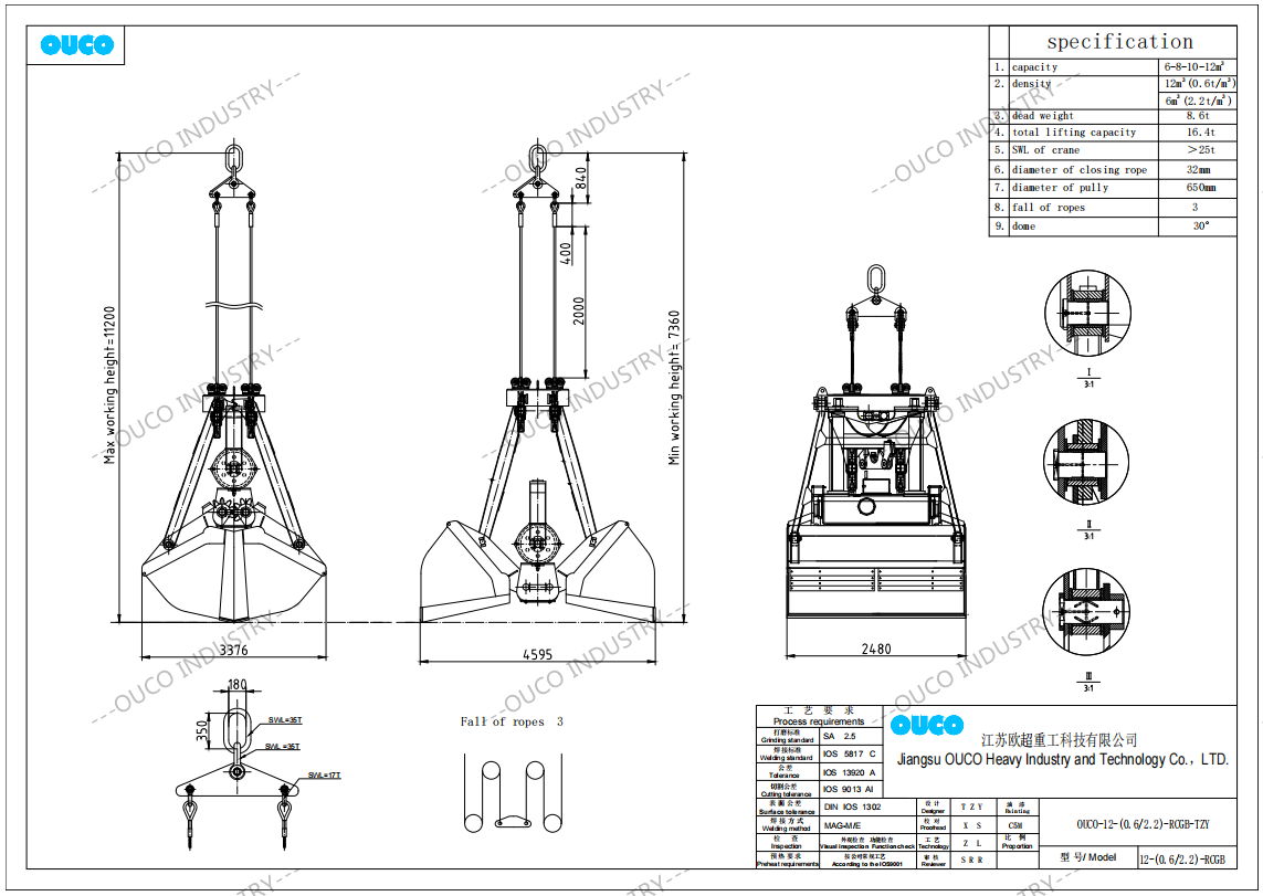 Q 345B Wireless Radio Remote Control Grab Bucket Bulk Material