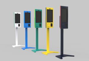 Quality Floor Stand Touch Kiosk Android Windows 15.6 21.5 32 inch Self-service Payment Kiosk With Thermal Printer QR code Scanner for sale