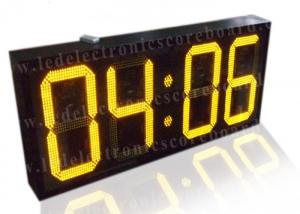 China 20 Inch Yellow Color Commercial Digital Clock , Led Display Clock 88 / 88 Format on sale