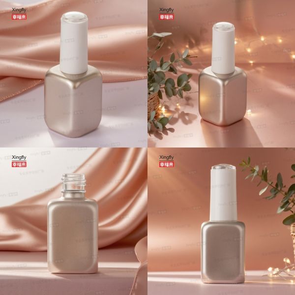 Customized Logo 19ml Square Glass Bottle For Cosmetics Packaging Gel Nail Polish Oil