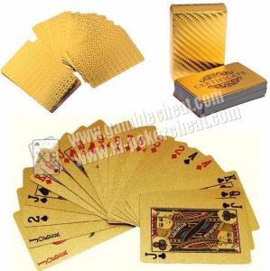 Quality Magic Cheating Durable Waterproof Plastic 24K Gold Foil Poker 2 Numbers for sale