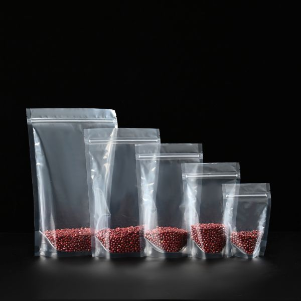 Customizable Plastic Clear Transparent/Frosted Food-Grade Stand-Up Self-Sealing Bags For Food Packaging