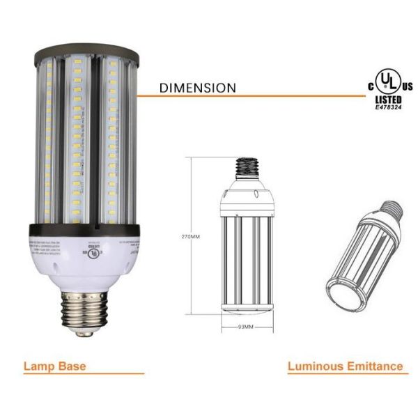 high lumens UL E40 E2755W led corn light led street light lamp with 5630 cri>80 AC100-277V 3years warranty CE ROHS