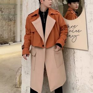 Quality New Fashion Black Men Custom Bomber Trench Coat for sale