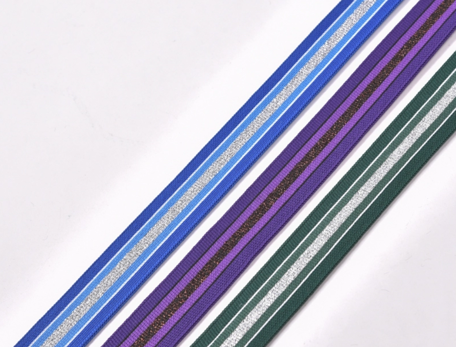 20KJ58 Lurex Rib Knitted 2.5cm Decorative Ribbon Trim