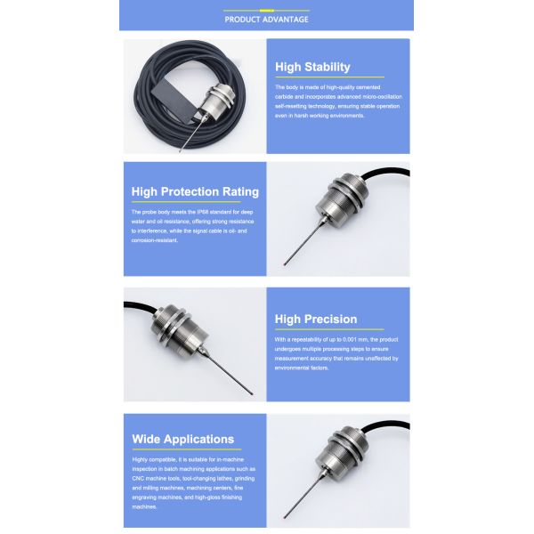 Makinopc CNC Machine Tool Wired Probe Grinder Water Knife Automatic Separation Edge Finder MT27-1mini