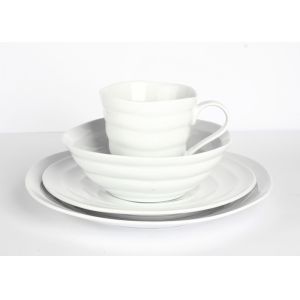 Buy cheap Organic Design Cream Porcelain Dinnerware 16pcs Embossment SGS FDA Certification from wholesalers
