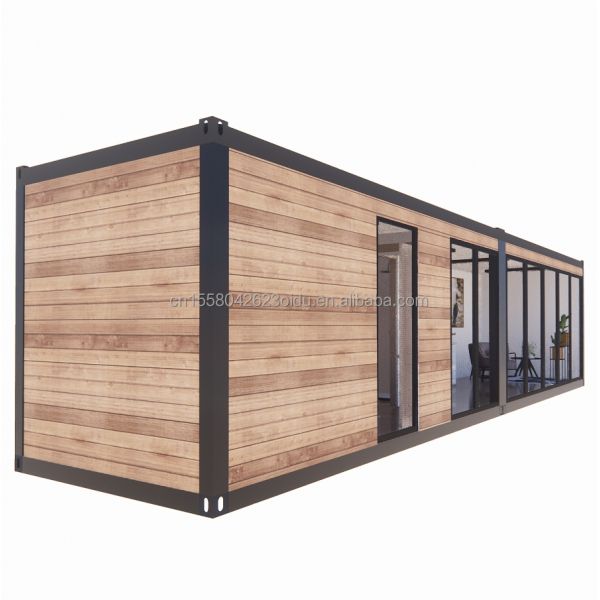 Prefabricated Wooden Luxury Tiny Living Portable Prefab Container Home Houses with Bedroom Bathroom Kitchen Living Room
