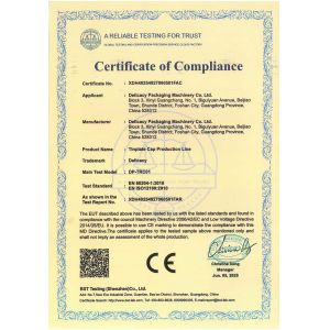 Delicacy packaging machinery co., ltd. Certifications