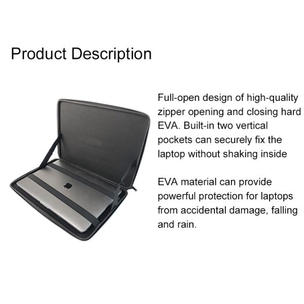 Shockproof Protection Hard Shell Eva Laptop Case Embossing Logo