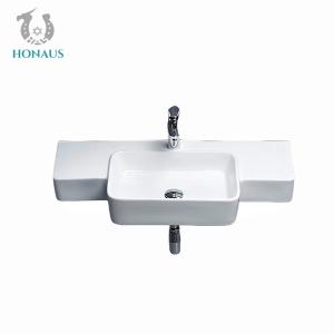 Quality CUPC Larger Bathroom Wall Hung Basin With Overflow Ceramic Glazed 880*395*435mm for sale