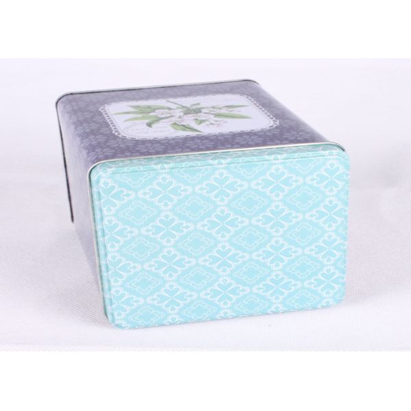 Tin Material Square Metal Storage Tins With Lids 0.23 MM Grade - A Tinplate