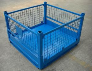 China Hot Sale Products Industrial Folding Steel Wire Mesh Pallet Box on sale