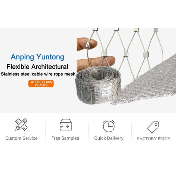 Light Weight Network 2.4mm Stainless Steel Wire Rope Mesh