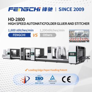 Box High Speed Automatic Folder Gluer Stitcher Machine