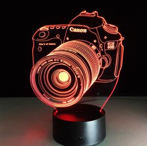 Quality Canon Camera 7 Colors Change 3D LED Night Light with Remote Control Ideal For Birthday Gifts And Party Decoration for sale