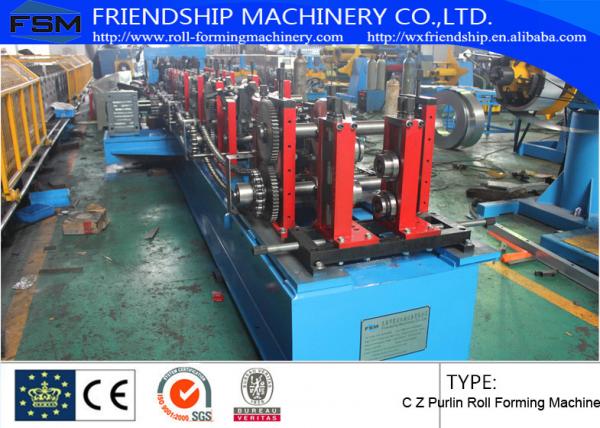 Buy PLC Control Roofing Sheet C Z Purlin Roll Forming Machine 10-15m/Min at wholesale prices