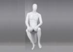 Fiberglass FRP Seated Lifelike Male Mannequin , Store Supply Mannequin Full Body