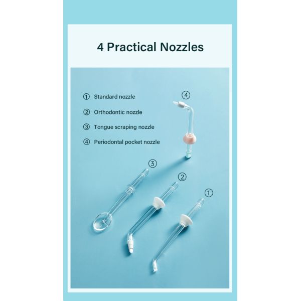 5W Dental Portable Oral Irrigator / Oral Water Flosser PC 82mm 4 Nozzles