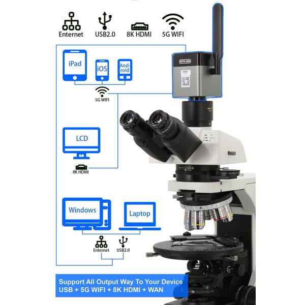 OPTO-EDU A59.4972 12.0M 8K 5G WIFI Camera Microscope Hdmi