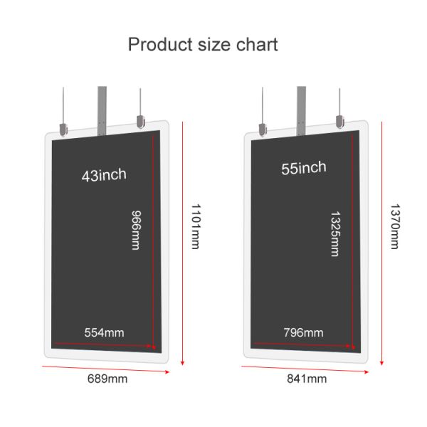 Ceiling Mounted Double Sided OLED WiFi Digital Signage