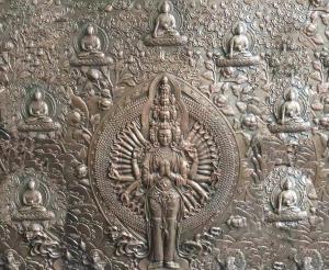 Quality 2.5m Height Bronze Relief Sculpture Ancient Casting Buddha For Indoor Decoration for sale