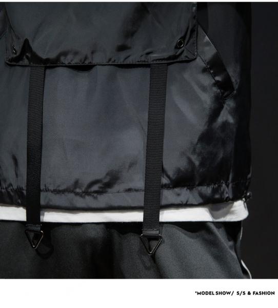 Men Nylon Pullover Hooded Lightweight Windbreaker Jackets Waterproof